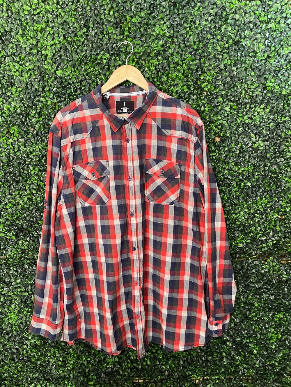 I jeans by Buffalo Plaid Men’s button up Shirt Size XLT, Big & Tall dress shirt